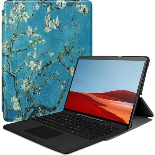 Gligle Leather Case cover for Microsoft Surface Pro X 2019 Tablet shell+screen film+touch pen free shipping