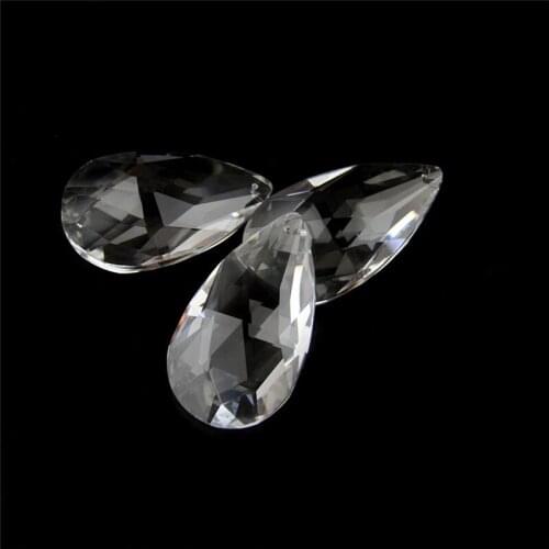 63mm Clear Color Chandelier Glass Crystal Lamp Almond Parts Hang Pendants For Candelabra Ceiling Lights Wedding Decor