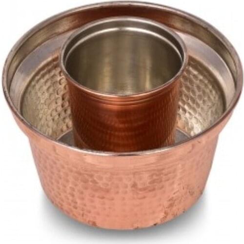 Copper Glass Cooler Ehlikeyf Raki Wine Beer Cooler Serving Plate with Ice