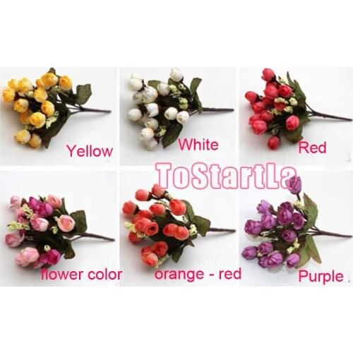 15tips mini rose camellia flower Wedding bouquet for valentines day 6 colors for choose (10bundles/lot)
