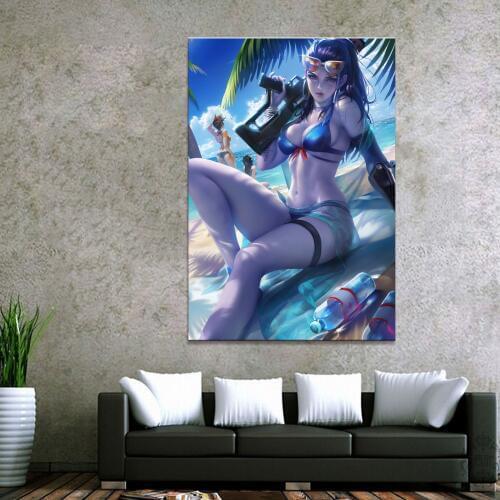 Home Decor Modular Canvas Picture 1 Piece Sexy Widowmaker Overwatch Game Painting Poster Wall For Home Canvas Painting Wholesale