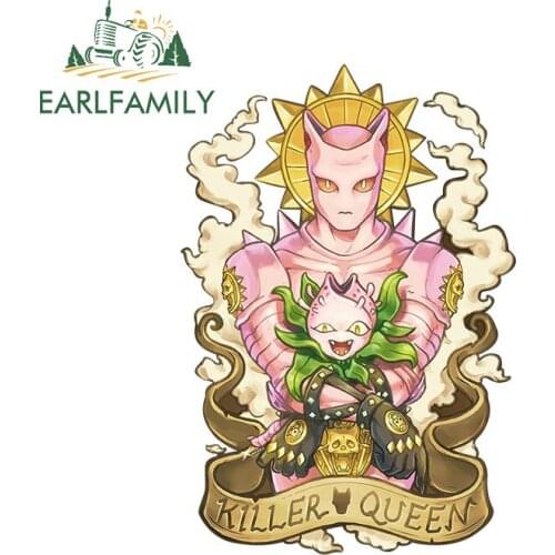 EARLFAMILY 13cm x 8.9cm for JoJo Bizarre Adventure Killer Queen Car Stickers Waterproof Surfboard Windows Decal Funny Decoration