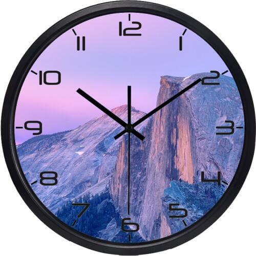 2 Style Mountain View Picture Wall Clock The New Home Decoration Natural Scenery Clock