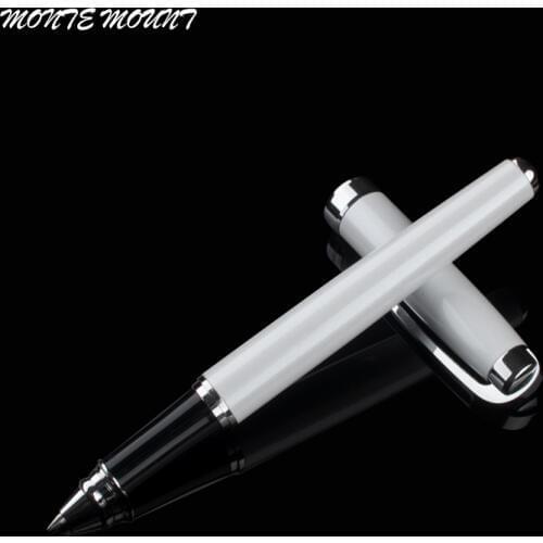 Luxury Roller Ball Pen white Empty clip Series Stationery School Office Business Gift Supplies Metal Writing Logo