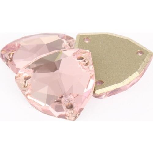 Pink Rose Trilliant Strass Glass Flatback Sew-on Rhinestones for Diy Craft Christmas Clothing Garment Decoration Jewelry Beads