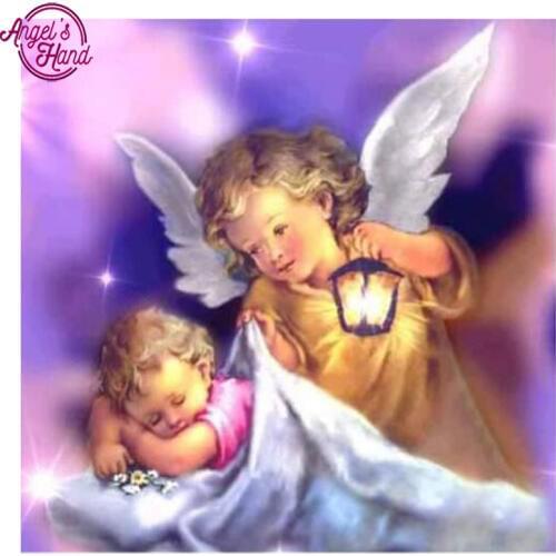DIY Diamond Mosaic Religion Cross Stitch Angel Needlework Diamond Embroidery Painting Handicraft Gift Children Room