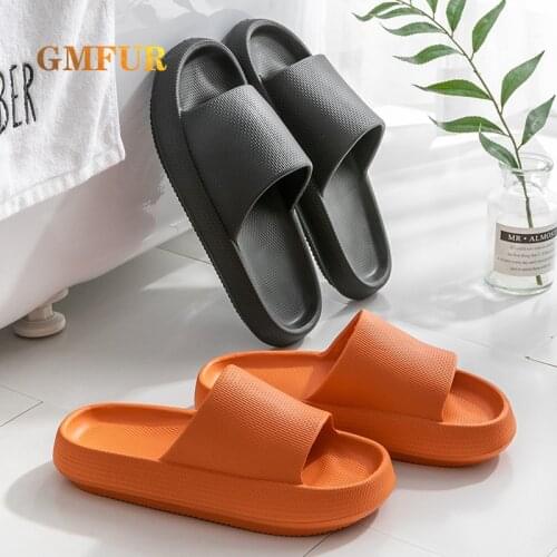 2021 Summer Indoor Slippers Women Bathroom Anti-Slip Shoes Home Thick Sole Beach Soft EVA Platform Sandals for Men Female Ladies