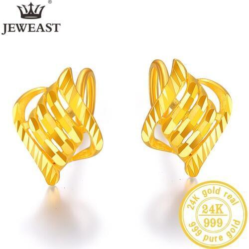 24K Pure Gold Earring Real AU 999 Solid Gold Earrings Nice Good Hollow Ball Tassel Upscale Trendy Fine Jewelry Hot Sell New 2020