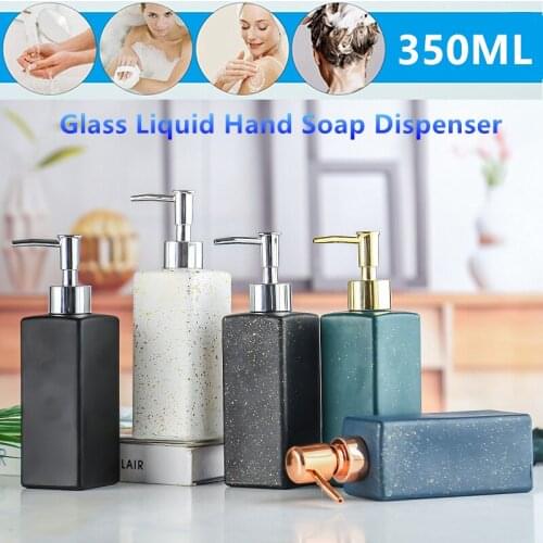 Glass Hand Soap Bottle Liquid Shampoo Bottle Shower Gel Lotion Storage Container 1 Pc