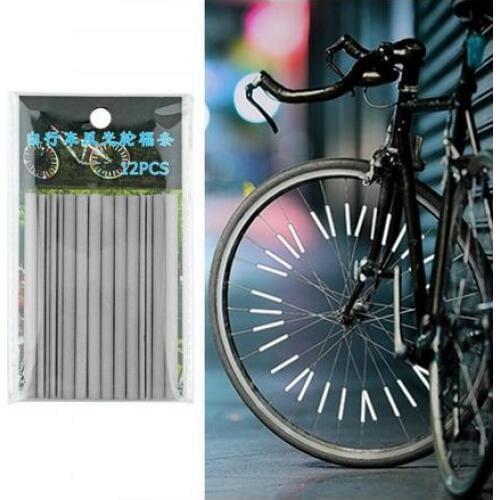 Sale 12pcs/set Bike Riding Bicycle Wheel Rim Reflective Spoke Mountain Warning Light Tube