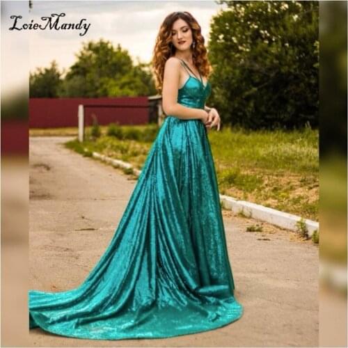 Dark Green Long Prom Dresses 2021 Elegant V-neck Rochii Women Evening Gowns With Pocket Backless robe de soirée de mariage