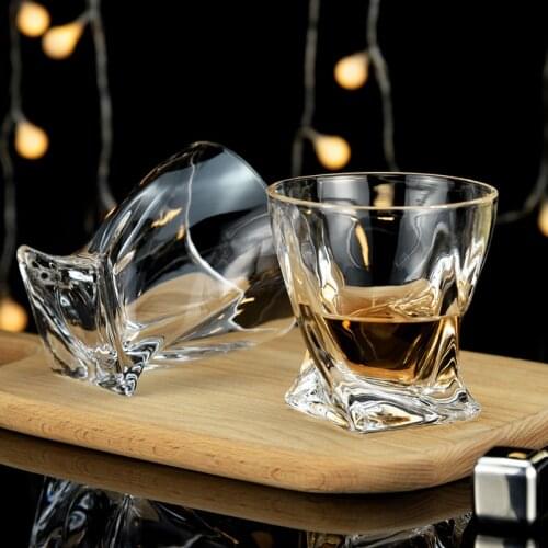 Thickened Crystal Glass At The Bottom, Whiskey Glass, Brandy Glass, Creative Irregular Shape Beer Glass,Restaurant Bar Cup Hot