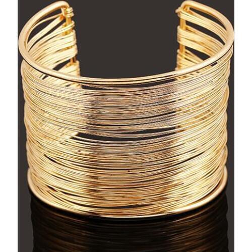 Vintage twist Cuff Open Bracelet Bangles for Women Simple Gold Color Coil bracelet Charms Bracelet Jewelry Female Gift