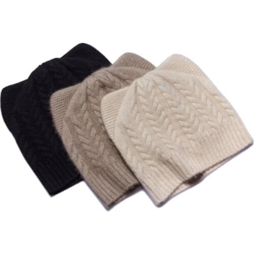 Winter knitted hats Women warm autumn Knit 100% Cashmere Hat Luxury Brand