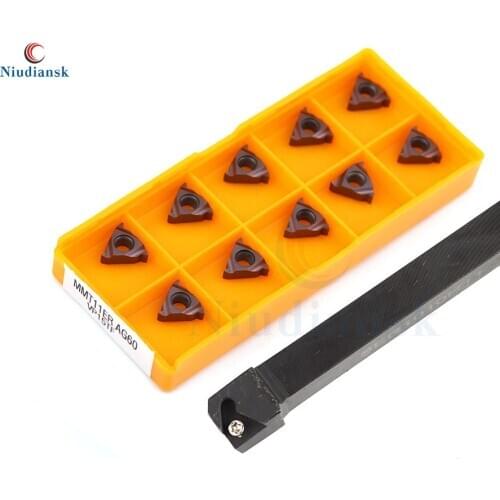 1pc SER1010 SER1212H11 SER1616H11 SEL External Threading Tool Holder 10pcs 11ER AG60 11IR AG55 Carbide Insert CNC Lathe Tool Set
