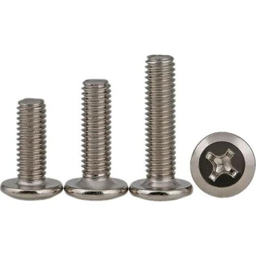 10pcs M6*12 - M6*90 Carbon Steel nickel plated chamfered flat head cross screws