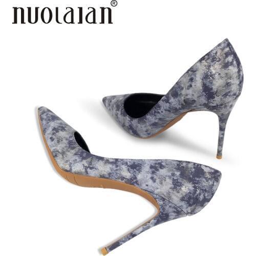 2018 Brand fashion women pumps 10cm high heels shoes for women sexy pointe toe high heels party wedding shoes woman