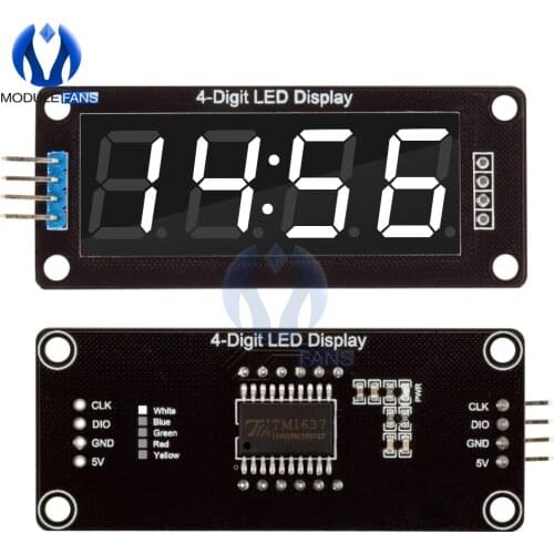 TM1637 4-Digit Digital LED 0.56 Display Tube Decimal 7 Segments Clock Double Dots Module 0.56 inch White Display For Arduino