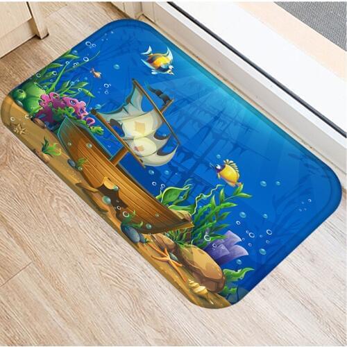 40x60cm Cute Diy Print Floor Mat Bathroom Ground Mat Slip Door Bath Pad Rug Living Room Carpet Cartoon