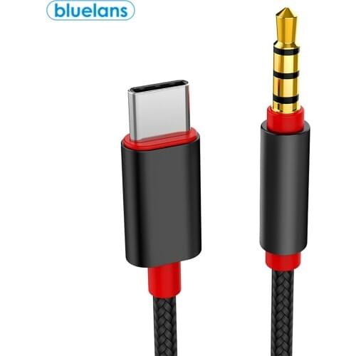 Type-C To 3.5mm Car Headphone Jack Hifi Audio Adapter Connector Converter Cable Braided Design Safe And Stable Portable