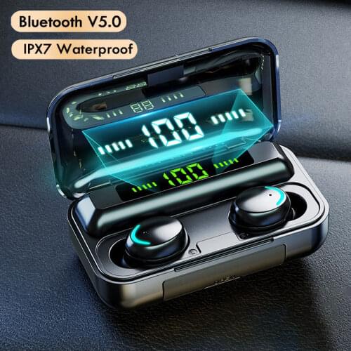 Bluetooth 5.0 F9 TWS Wireless Waterproof Headsets Noise Canceling Earphone with Microphone Sports Earphone ForAll Smartphone
