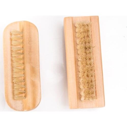 Wooden Two-sided Hand and Nail Brush, Non-Slip Cleaning Nail Brush Hand Scrubbing Brush for Manicure Pedicure Women Kids