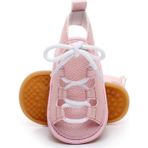 New Summer Kids Shoes Fashion PU Leather Sweet Children Sandals For Girls Toddler Baby Breathable Hollow Out Lace Up Shoes