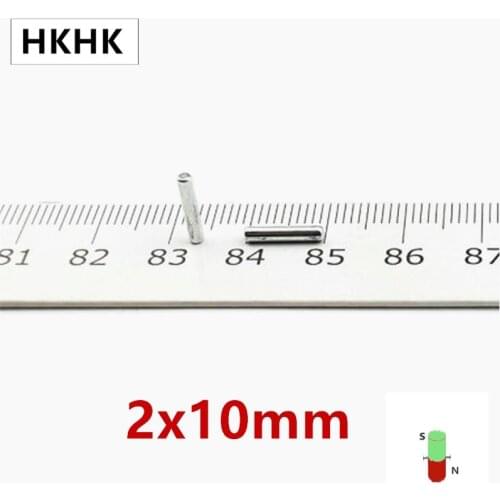 HKHK 100 200 PCS mini magnet Dia.2x10 mm mm mini magnet encoder 2mm x 10mm strong magnetic standard 2x10 mm