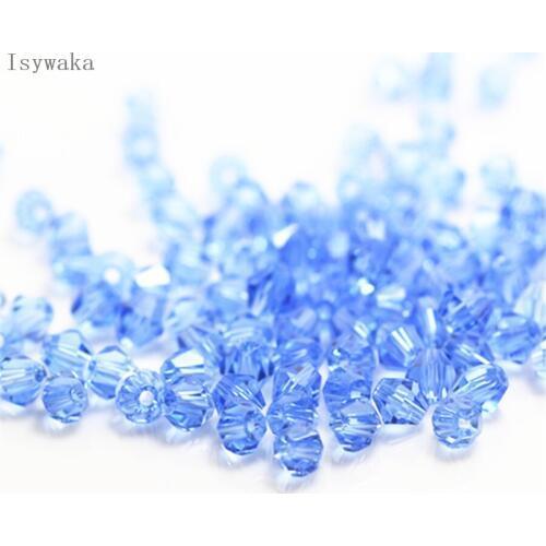 Isywaka Popular Light Blue Color 650pcs 3mm Bicone Austria Crystal Beads Glass Beads Loose Spacer Bead for DIY Jewelry Making