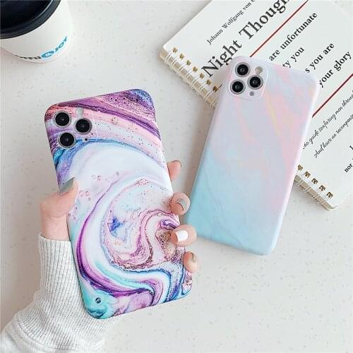Matte Marble Phone Cases For iphone 12 Mini 11 Pro XR XS Max X 8 7 Plus SE 2020 Case Cover Silicone Soft TPU IMD Back Shell