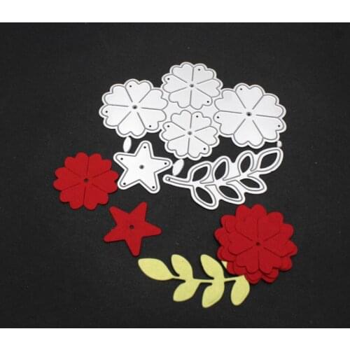 Metal Cutting Dies Cut Die Mold Flower Leaves Five-pointed Star Decoration Scrapbook Paper Craft Knife Mould Blade Punch Stencil