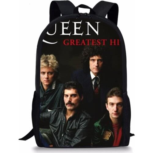 Fashion Kids School Bags Queen Band Prints Pattern Childrens Travel Backpack School Toddler Backpack Womens Travel Bags