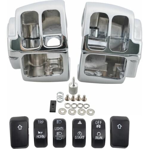 Motorcycle Handlebar Controls Switch Housings Cover Switch Caps Button For Harley Dyna Sportster Softail Super Glide