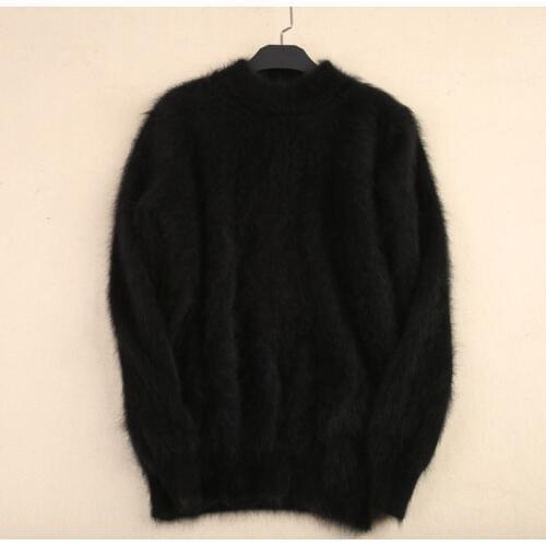 New Mens Mink cashmere Fleece Warm Sweaters, Round-collar Sleeve Sweaters Free Delivery S661