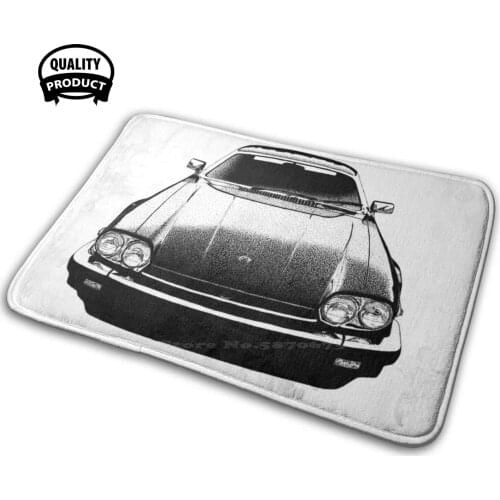 Jaguar 3D Soft Non-Slip Mat Rug Carpet Cushion Car Pen Ink Black White Sports Racing