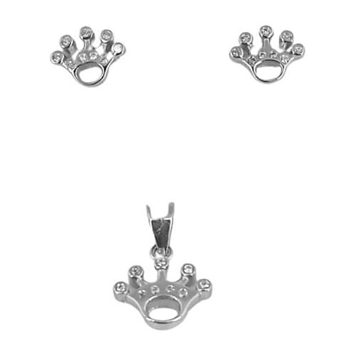 SET SET Crown Silver 925 finished in rhodium brand OSNOR