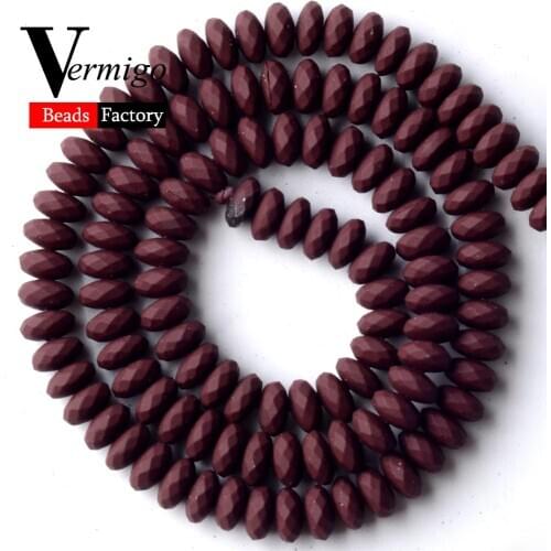 Natural Stone Red Wine Nanotech Rubber Hematite Beads For Jewelry Making 6mm 115pcs Abacus Beads Diy Bracelets Accessories 15