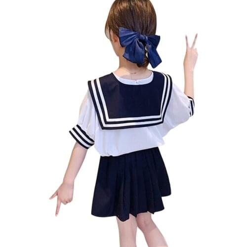 Girls Clothes Striped Tshirt + Skirt Girl Clothes Summer Girls Clothes Casual Style Childrens Suits 6 8 10 12 14