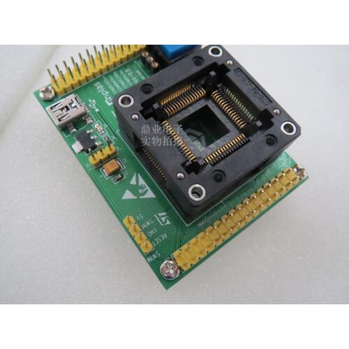 Opentop STM8S QFP64 OTQ-64-0.8-02 ENPLAS spacing 0.8mm IC Burning seat Adapter testing seat Test Socket test bench in stock