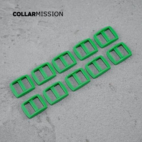 Rectangce high quality plastic slider Tri-Glid for dog collar harness backpack strap accessory 15mm green RZK15SJ10