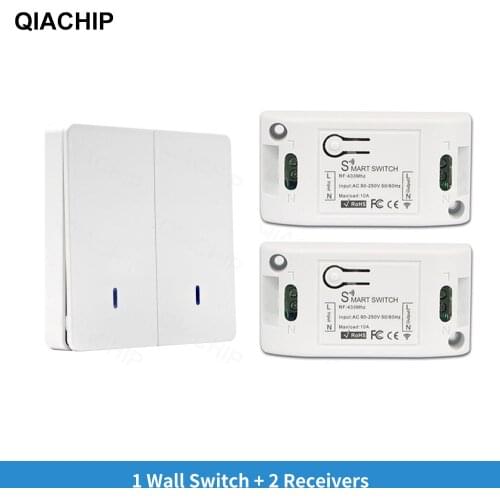 QIACHIP 433 MHz AC 85V 110V 220V 1 CH Wireless Remote Control Switch Receiver Relay Module LED Light Lamp Controller 433.92 MHz