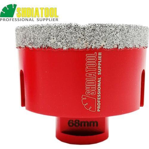 SHDIATOOL 1pc M14 Dia 68mm Vacuum Brazed Diamond Hole Saw Drill Core Bits Granite Drilling Bits Diamond Drill Bit Crown Bell Saw