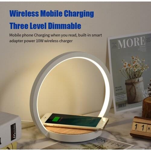 Modern led table lamp for bedroom wireless charging cell phone desk lamp bedside lamp table light dimmable led desk lamp kartell