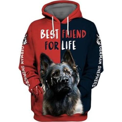 Unisex 3D German Shepherd Graphic Hoodie Harajuku Hoodie Alt Clothing Animal Crossing Streetwear Oversized Hoodie Pullover QW-23
