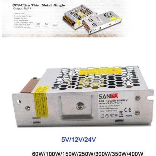 IP20 Ultra Thin 5V/12V/24V 60W/100W/150W/250W/300W/350W/400W led Transformer led power supply Switching for LEDs Display
