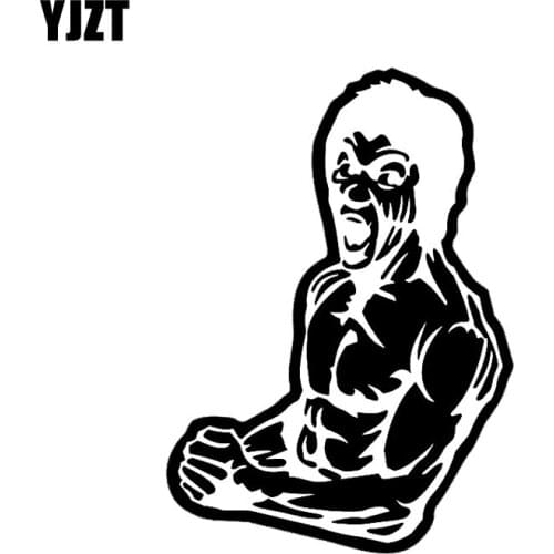 YJZT 9.8CM*13.6CM Bruce Lee Cartoon Car Sticker Vinyl Decal Black/Silver C3-0045