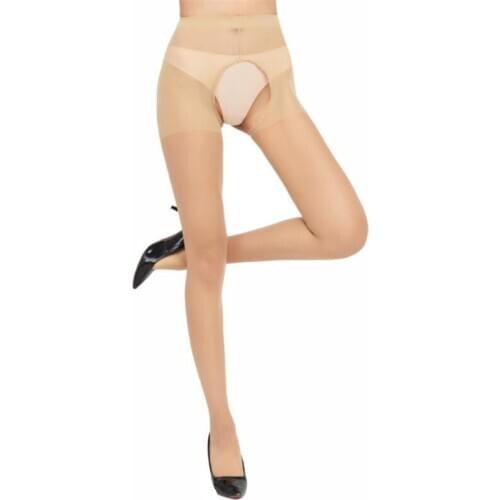 Womens Sexy Charming Lingerie Perspective Two-side Open Slim Stockings Light Thin Stretch Pantyhose Soft Comfortable Tights