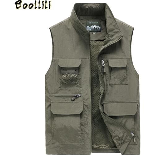 Large Size Outdoor Mesh Multi Pocket Vest Men Waterproof Photography Sleeveless Jacket Reporter Waistcoat M-5XL Plus Size 6XL7XL