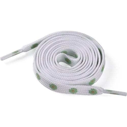 1pair Fashion Universal Daisy Shoelace Sneakers For Sports Cartoon Printing Durable Flat Outdoor Cute Home Accessories Women Men