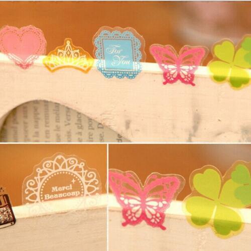 10sheets/ Princess Castle Lace Stickers Seal Labels Transparent PVC Clover Decorative DIY Mobile Phone Stamp Postmark Sticker